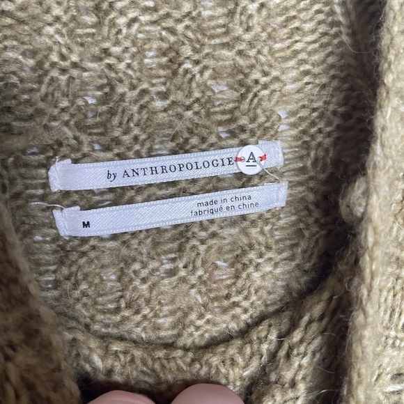 ANTHROPOLOGIE Bia Chunky Mock Neck Knit Sweater Olive Green, Size Medium - Picture 16 of 16